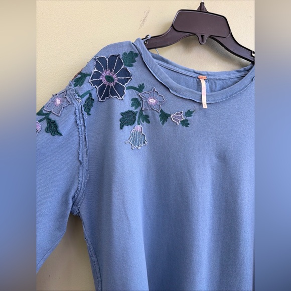 Free People Violet Vines Embroidered Floral Long Sleeve Top - Picture 7 of 9
